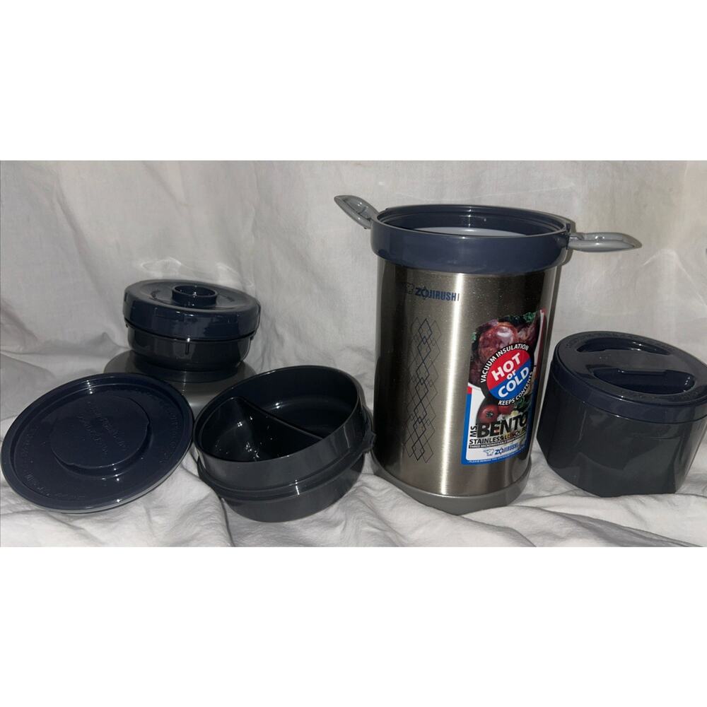 Zojirushi Ms. Bento Stainless-Steel Vacuum Lunch Jar 28.5 oz 3 Containers No Box